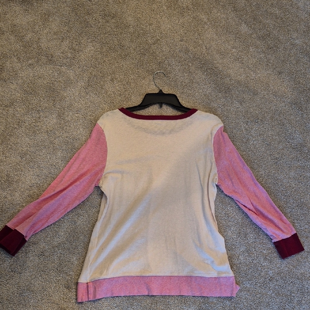 J. Crew Pink and Cream Long Sleeve Top - Picture 4 of 4